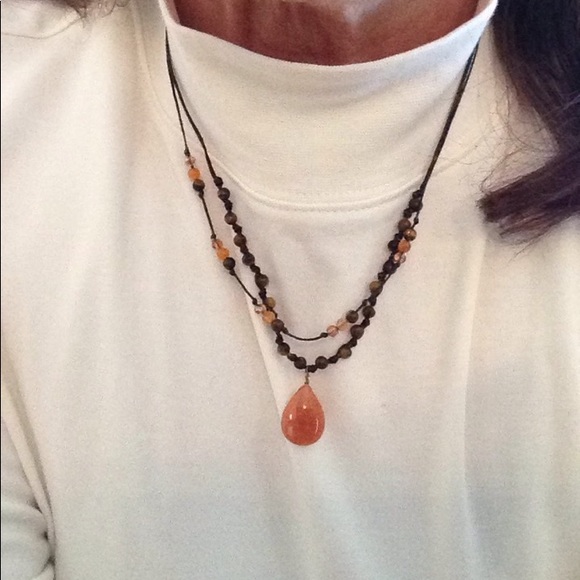 Set-Boho Layered Necklace and Earrings - Picture 6 of 8